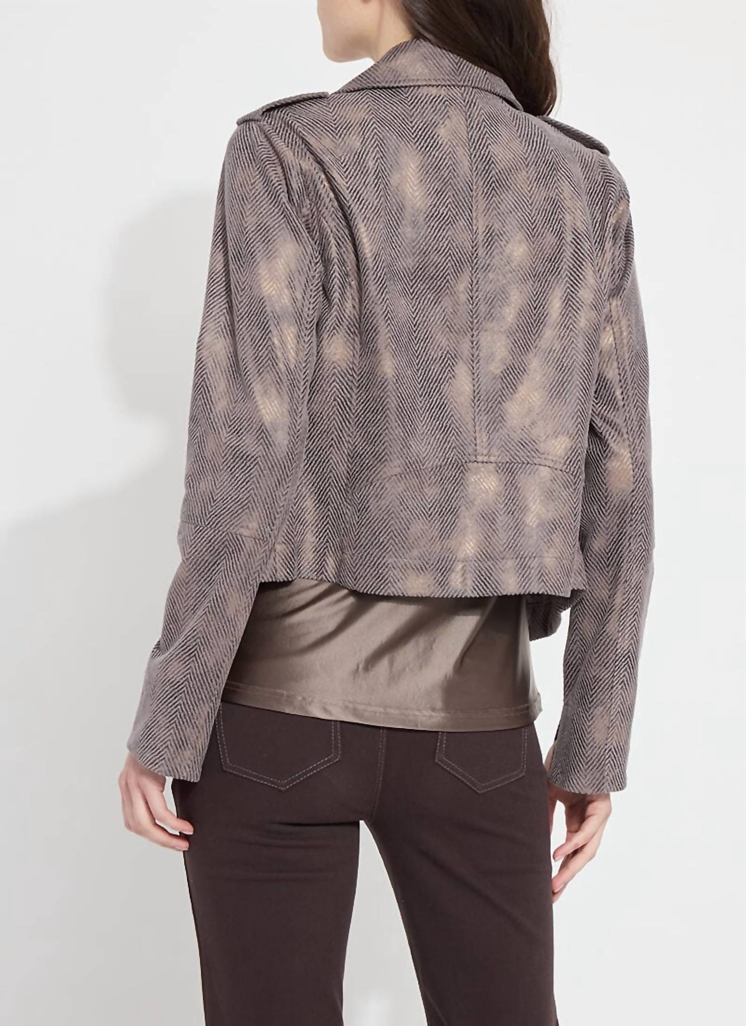 Lysse - Amelia Printed Vegan Suede Moto Jacket