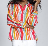 Apny - Half -Plaket Pullover Blouse
