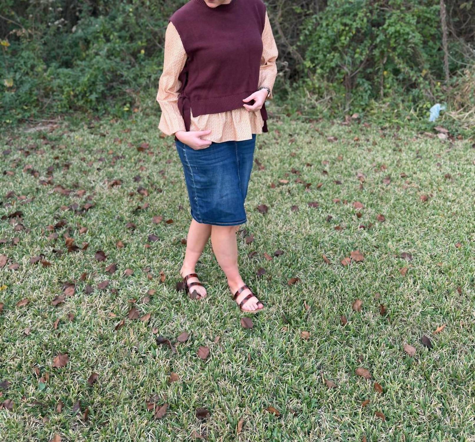 Buttermelon - Side Ribbon-tied Knitted Top