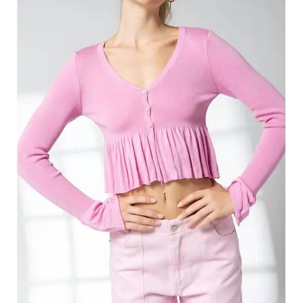 Papermoon - Layla V-neck Long Sleeve Cardigan