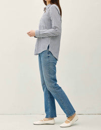 Be Cool - Striped Long Sleeve Collared Button-up Shirt