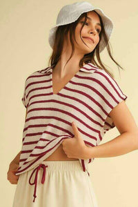 Cloud Ten - Christy Stripe Collared Top