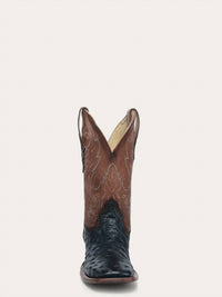 Corral - Men's Embroidery Ostrich Wide Square Toe Cowboy Boot