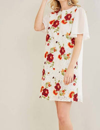 Entro - Lace & Floral Shift Dress