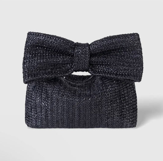 Little Trendy - Women's Bow Straw Handbag