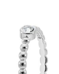 Qudo Women's Spacer Matino Deluxe Ring in silver - women's jewelry - detail view
