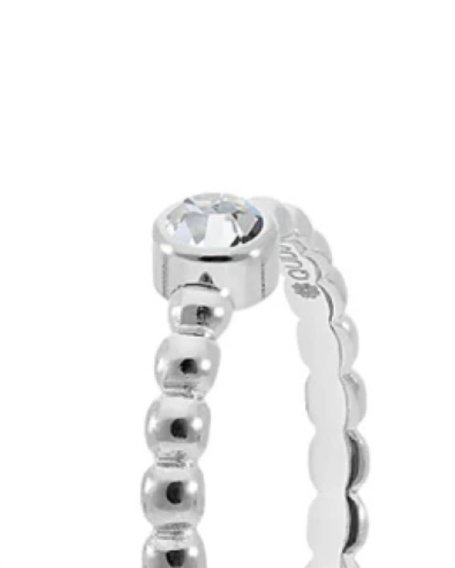 Qudo Women's Spacer Matino Deluxe Ring in silver - women's jewelry - detail view