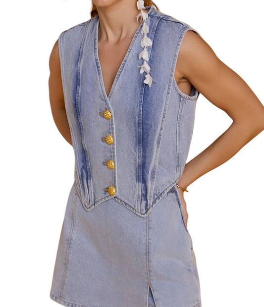 English Factory - Button Detail Denim Vest