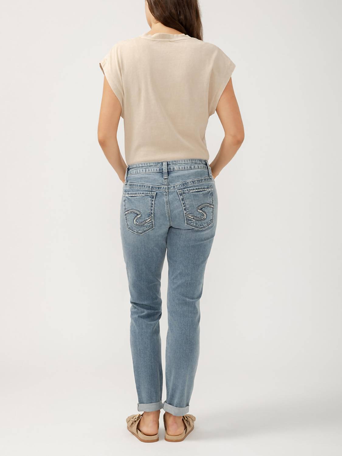 Silver Jeans Co Boyfriend Mid Rise Jean in indigo - women's jeans - alternate view
