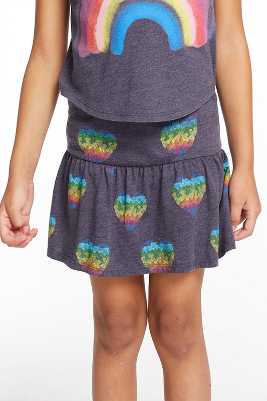 Chaser - Girl's All Over Hearts Peplum Skort