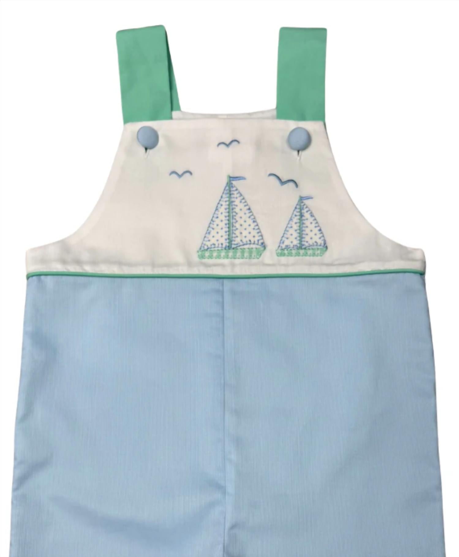 Whimsy Bay Kids - Boy's St John Sailboats Jon Jon Romper