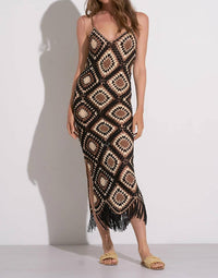 Elan - Multi Color Crochet Maxi Dress