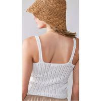 trend:notes Crochet Tank Top in ivory - women's tank top - detail view