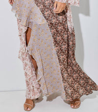 Baevely by Wellmade Floral Chiffon Ruffle Maxi Dress in multi colored - women's dress - view 4