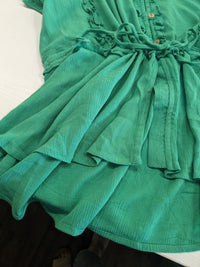 Grace and Lace Lola Frilly Button Front Top in spring green - women's blouse - view 7