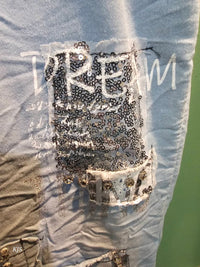 Made In Italy - Women's Embroidered Italian Crinkle Joggers