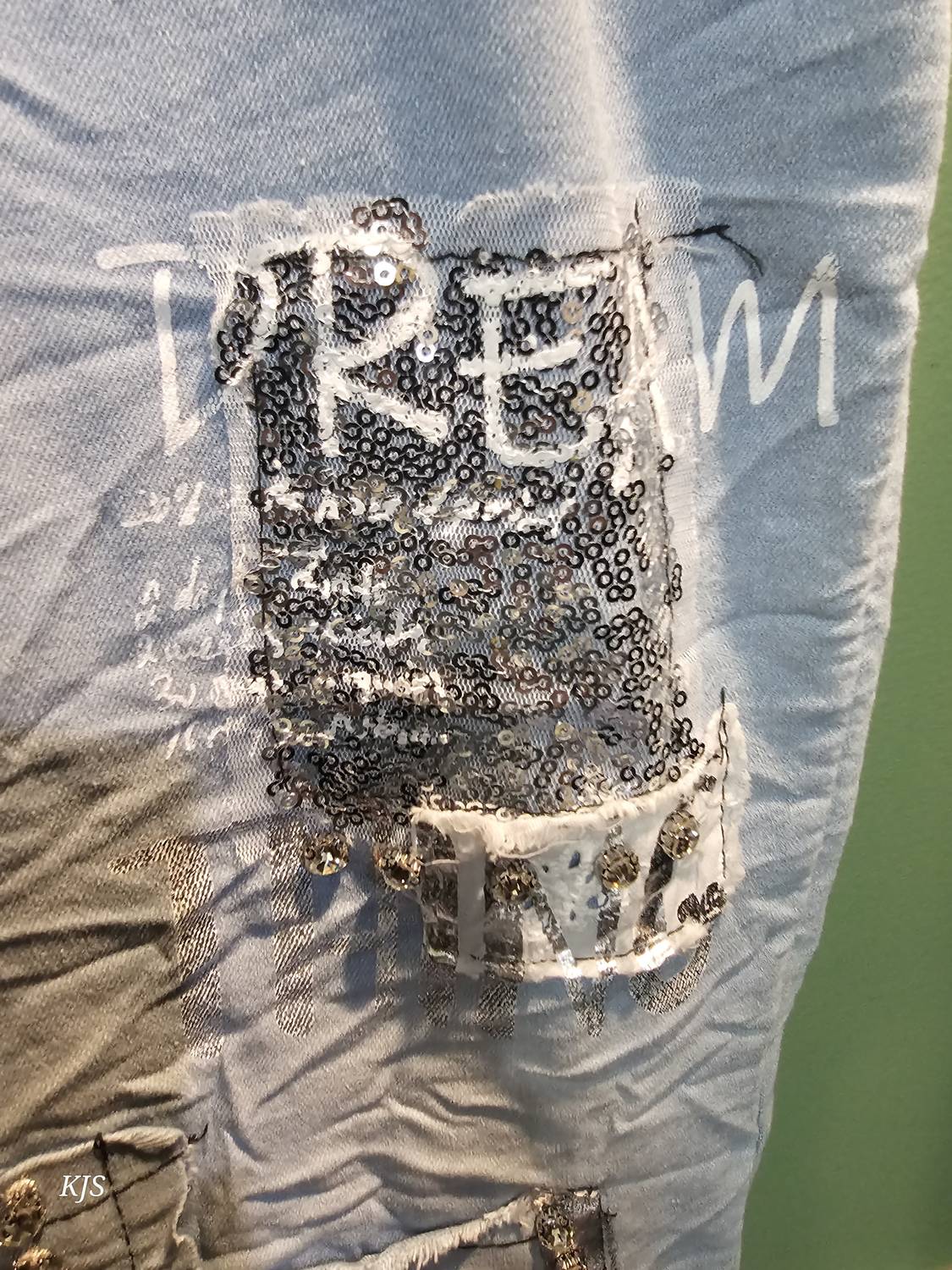 Made In Italy - Women's Embroidered Italian Crinkle Joggers
