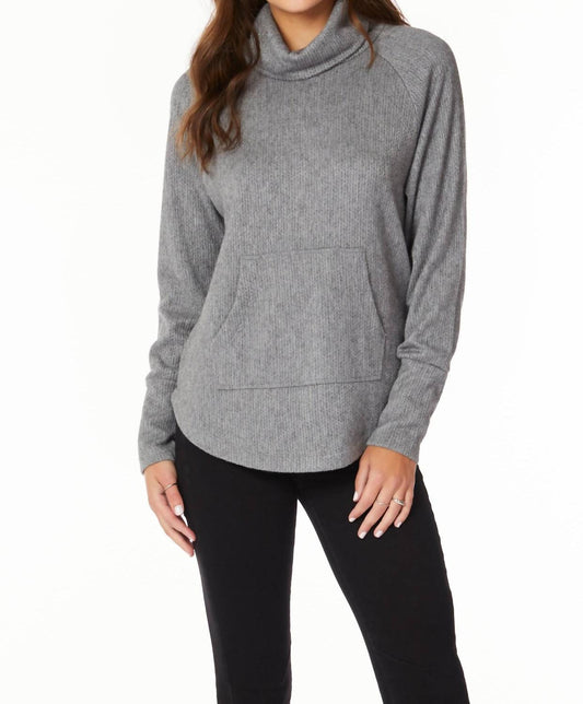 Bobi - Funnel Neck Raglan w/ Pocket Sweater