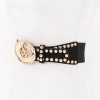 3Am By H&D Accessories - Women's Studded Faux Suede Elastic Belt
