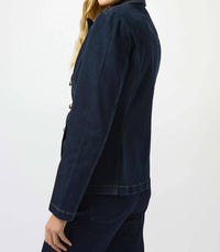 Joseph Ribkoff - September Stretch Denim Fitted Blazer With Gold Buttons