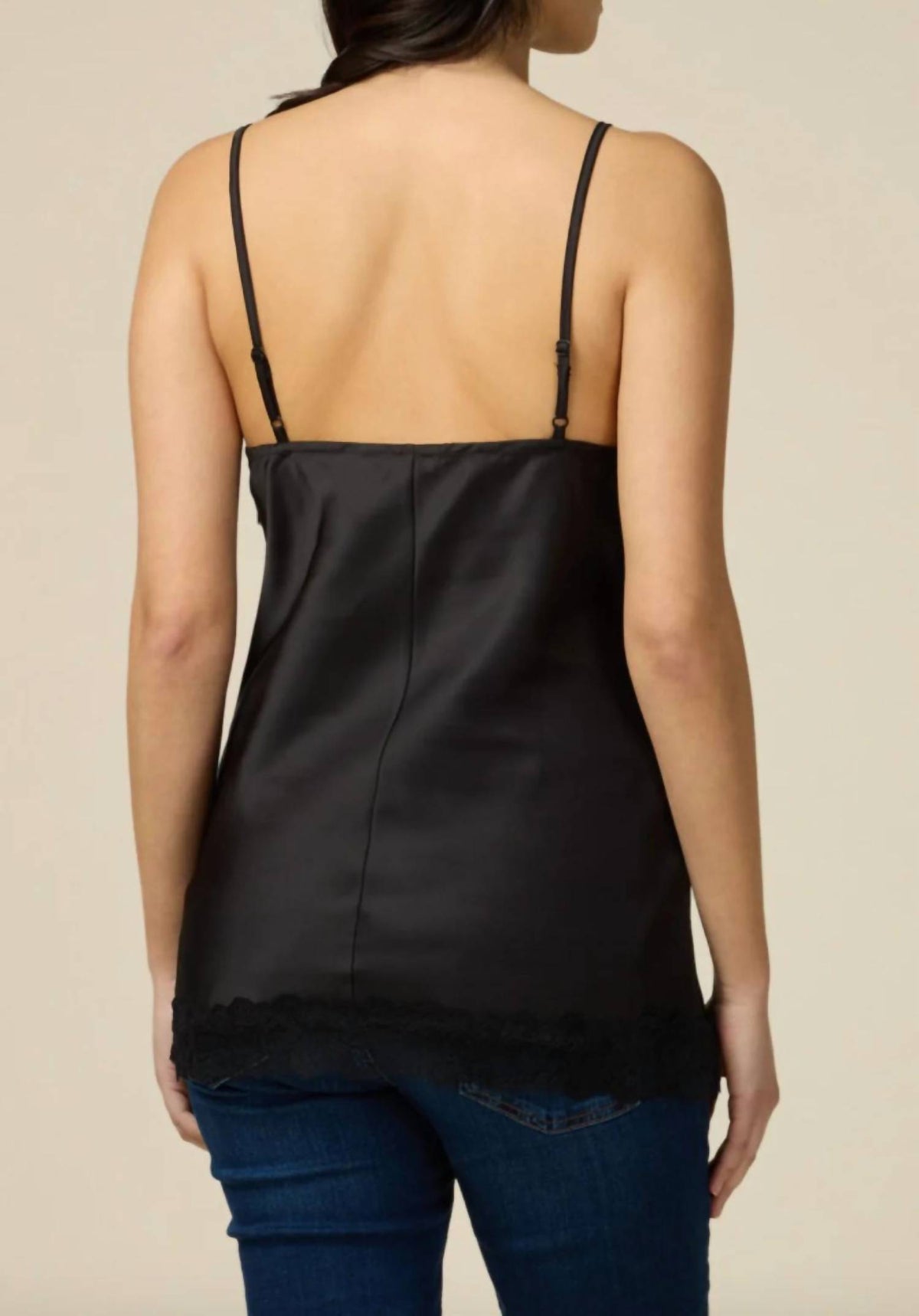 Oltre - Satin Lace Trim Top