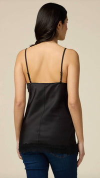 Oltre - Satin Lace Trim Top