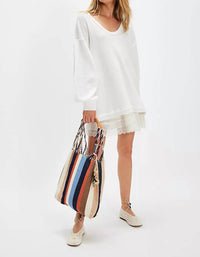 Free People =Coast 2 Coast Thermal Top in clean ivory - women's long sleeve top