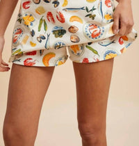 Anniewear - Mediterranean Food Motif Printed Skort