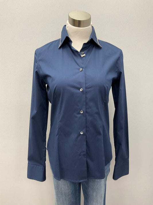 Martina Venti Dodici - NAVY MONILI TRIM SHIRT