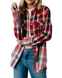Panache - Plaid Flannel With Bleached Dipped Contrast Shirt