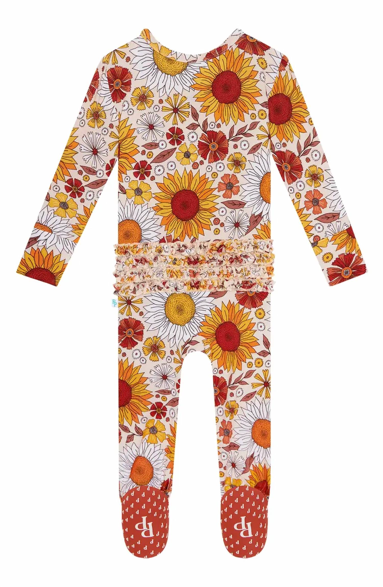 Posh Peanut - Ruffled Zippered One Piece Footie
