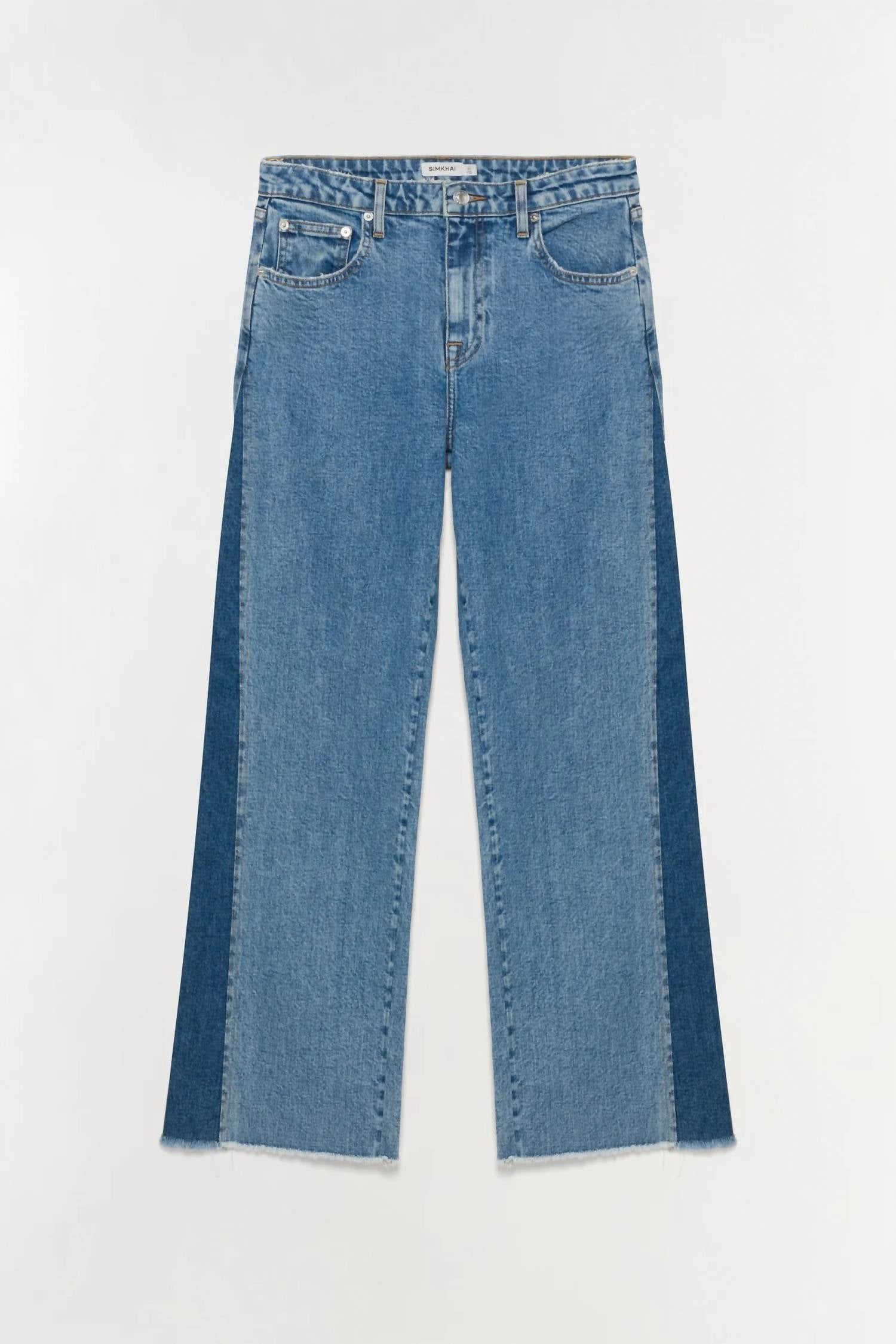 SIMKHAI Atlas Straight Leg Jeans in coney island clearwater - women's jeans - view 6