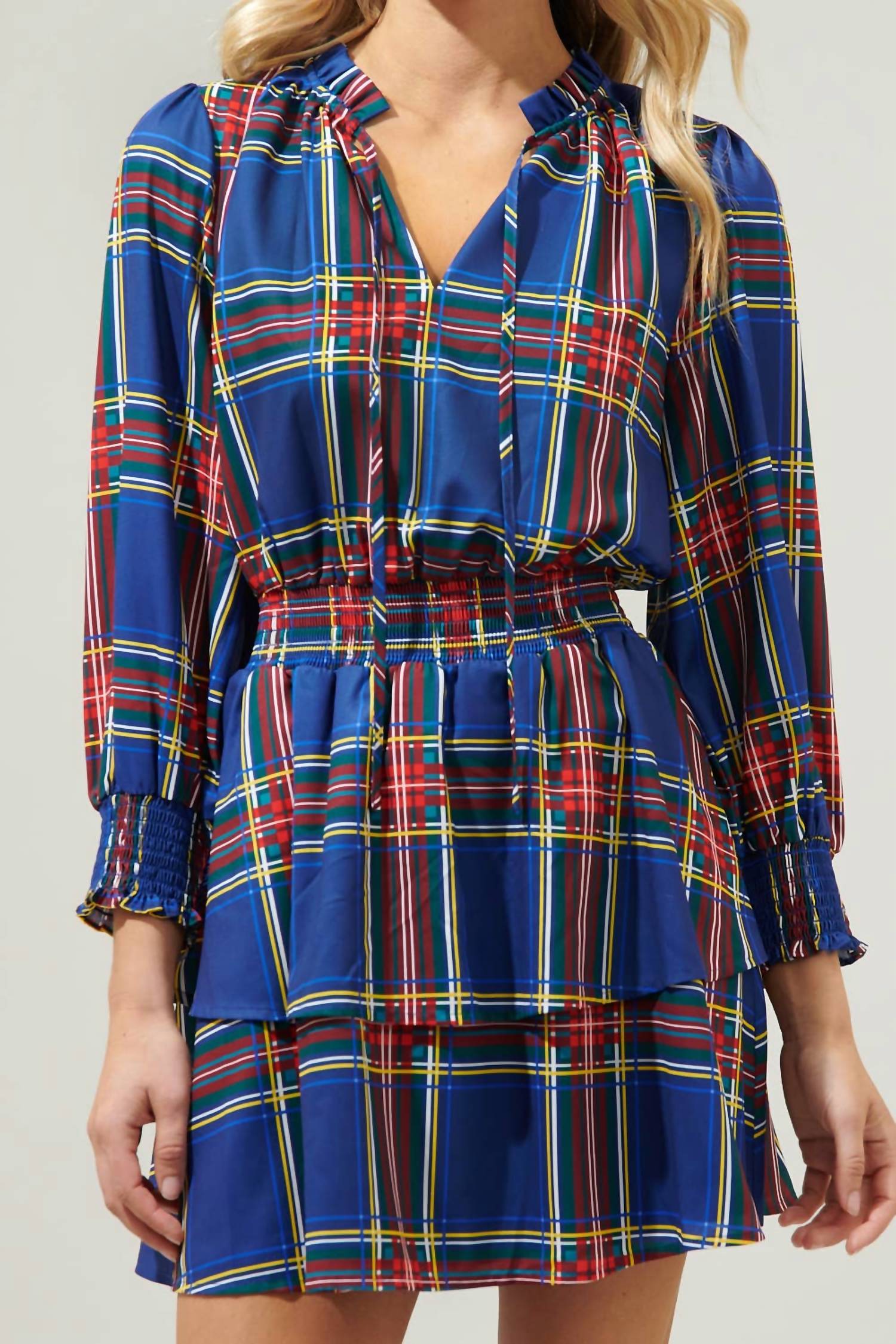 Sugarlips - Lakeview Plaid Clifton Double Ruffle Dress