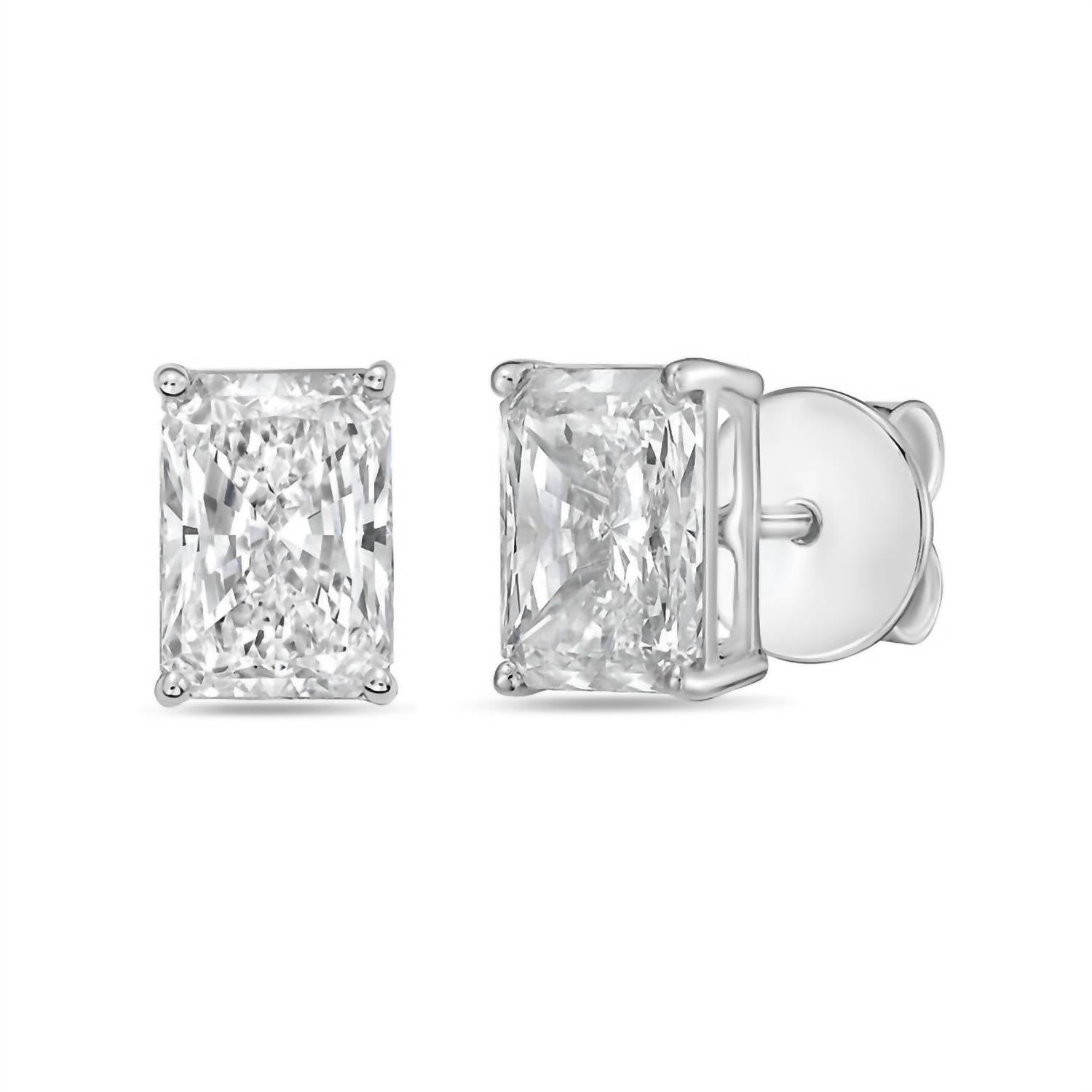 Diana M Jewels - Women's Radiant Lab-grown Diamond Stud Earrings (3.00 Tcw) - Signature