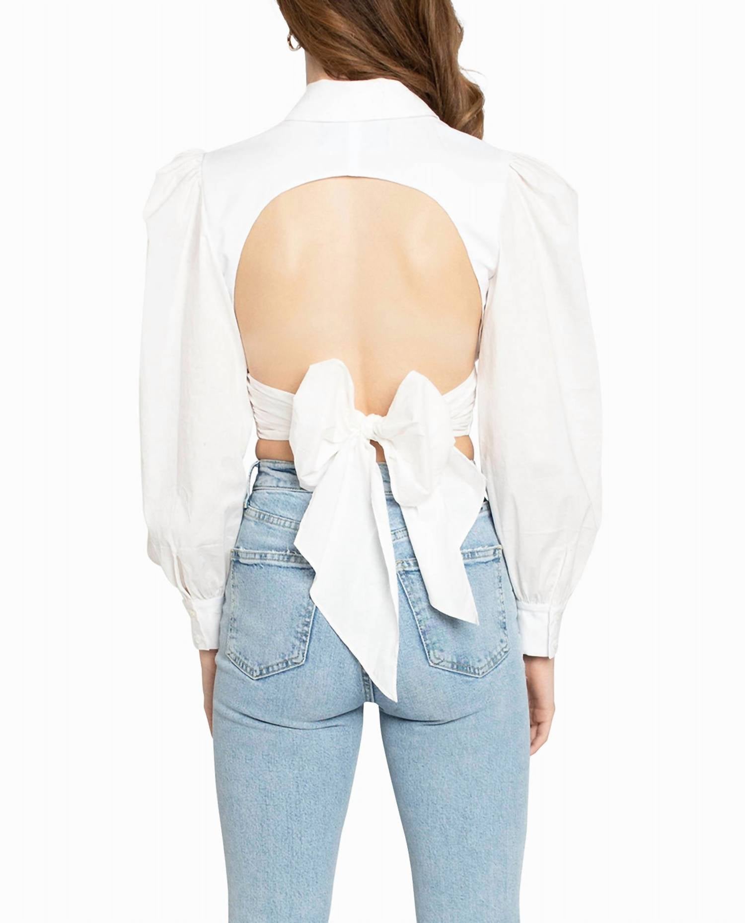 Nicole Miller - Cotton Poplin Wrap Top