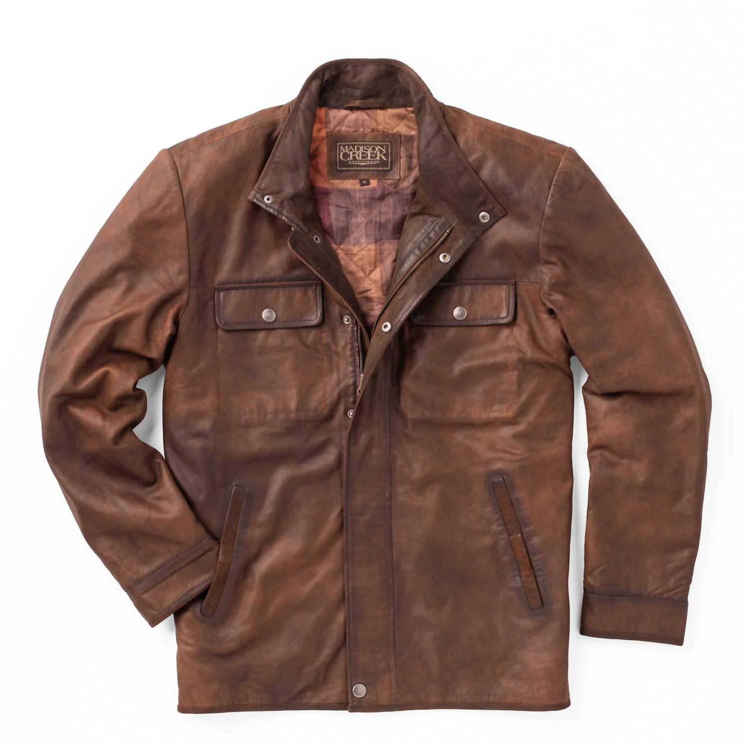 Madison Creek Outfitters Frisco Leather Jacket in tobacco brown - men's jacket - alternate view