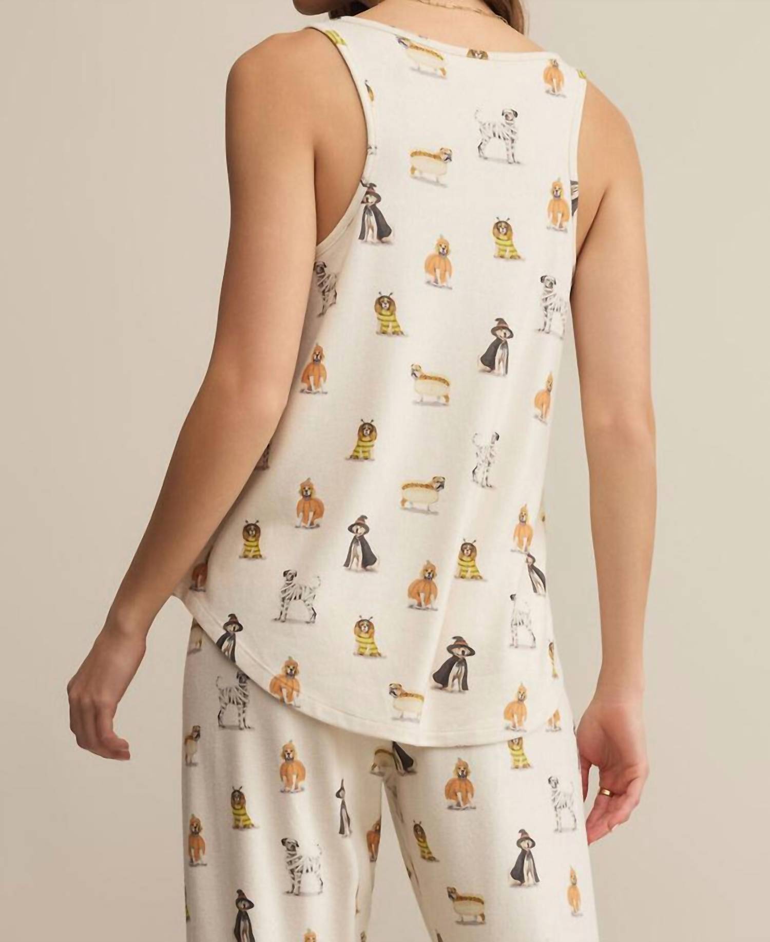 Z Supply This is Love Pup Tank in vanilla - women's tank top - detail view