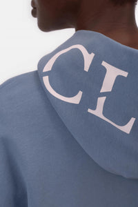 CLOSED Logo Cotton Hoodie in strato grey - women's top - view 5