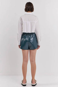 Grey Lab - High-waisted Faux Leather Shorts