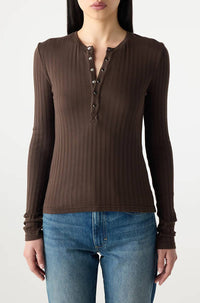 AMO Lottie Top in mocha 1 - women's long sleeve top