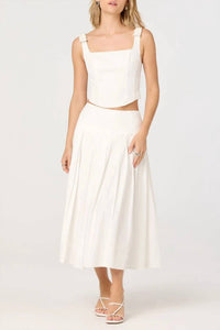 Astr - Alexcia Bow-strap Cropped Corset Top