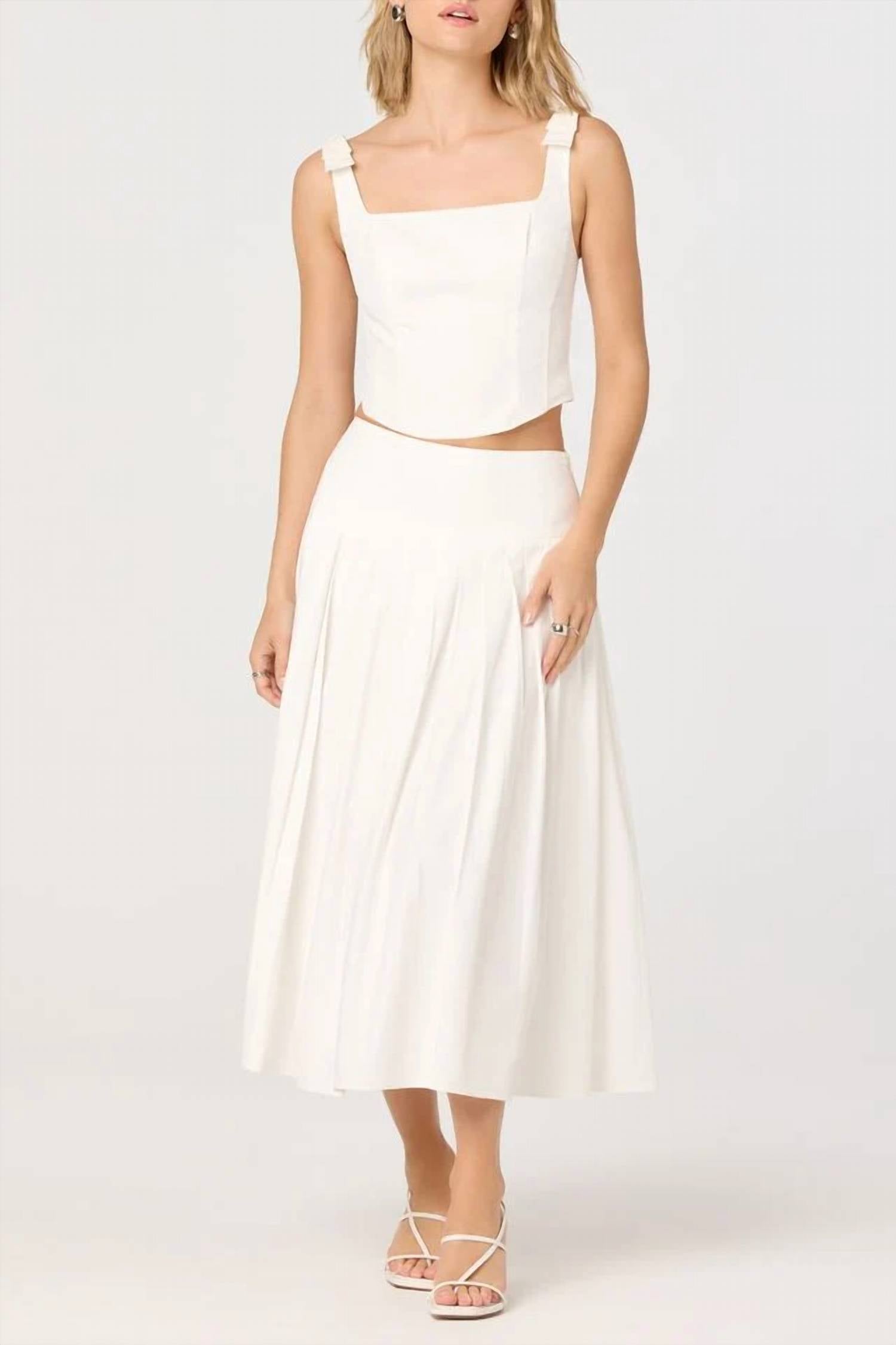 Astr - Alexcia Bow-strap Cropped Corset Top