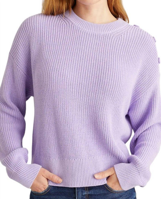 525 America - IDA BUTTON SHOULDER SOLID PULLOVER