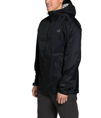 THE NORTH FACE Dryvent Hooded Waterproof Rain Jacket - Plus in black - men's jacket - detail view