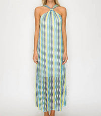 Meet Me In Santorini - Halter Midi Dress