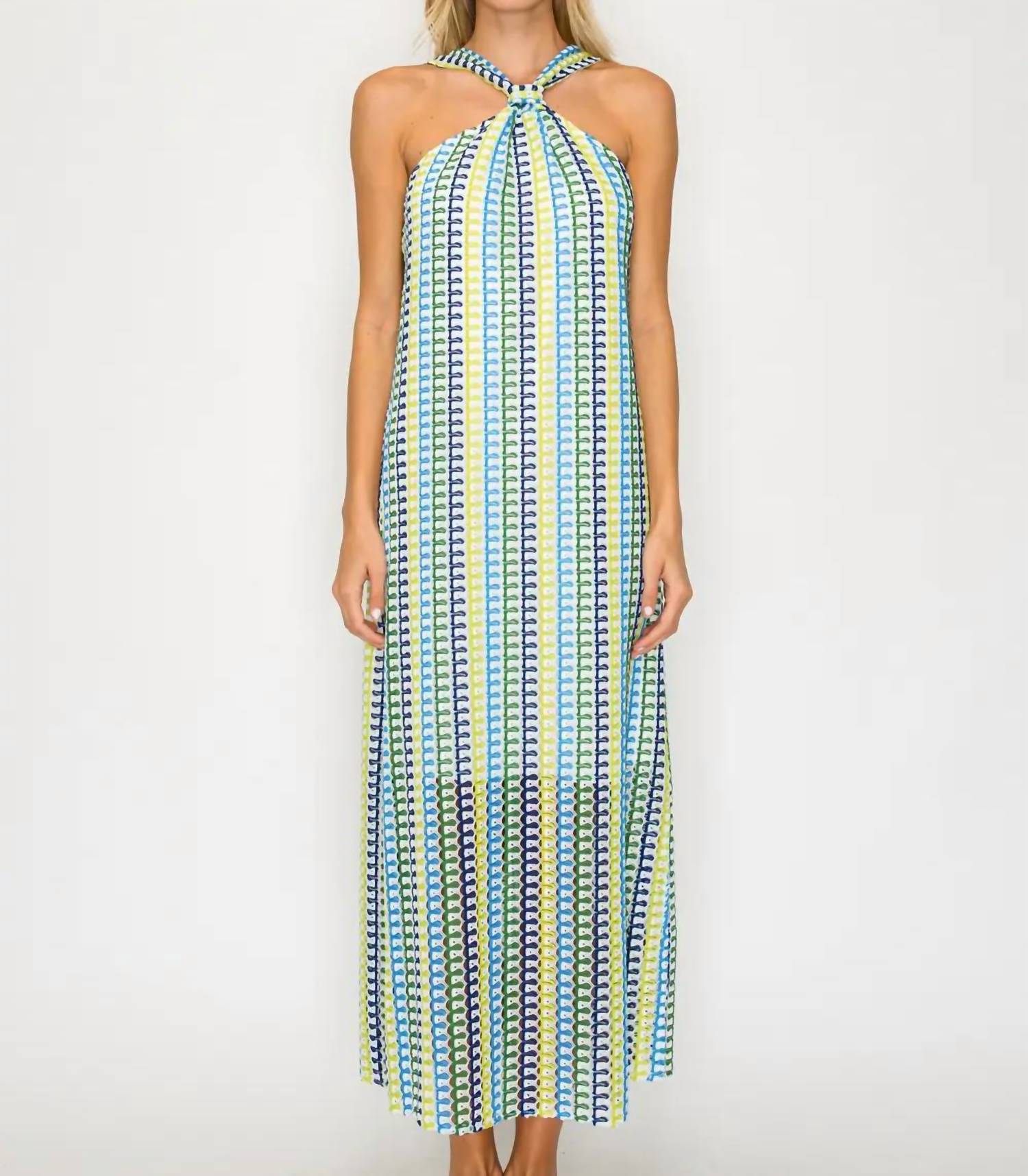 Meet Me In Santorini - Halter Midi Dress