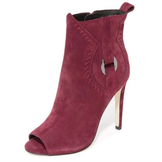 Rebecca Minkoff - Women's Ridley Suede Leather Peep Toe Ankle Booties