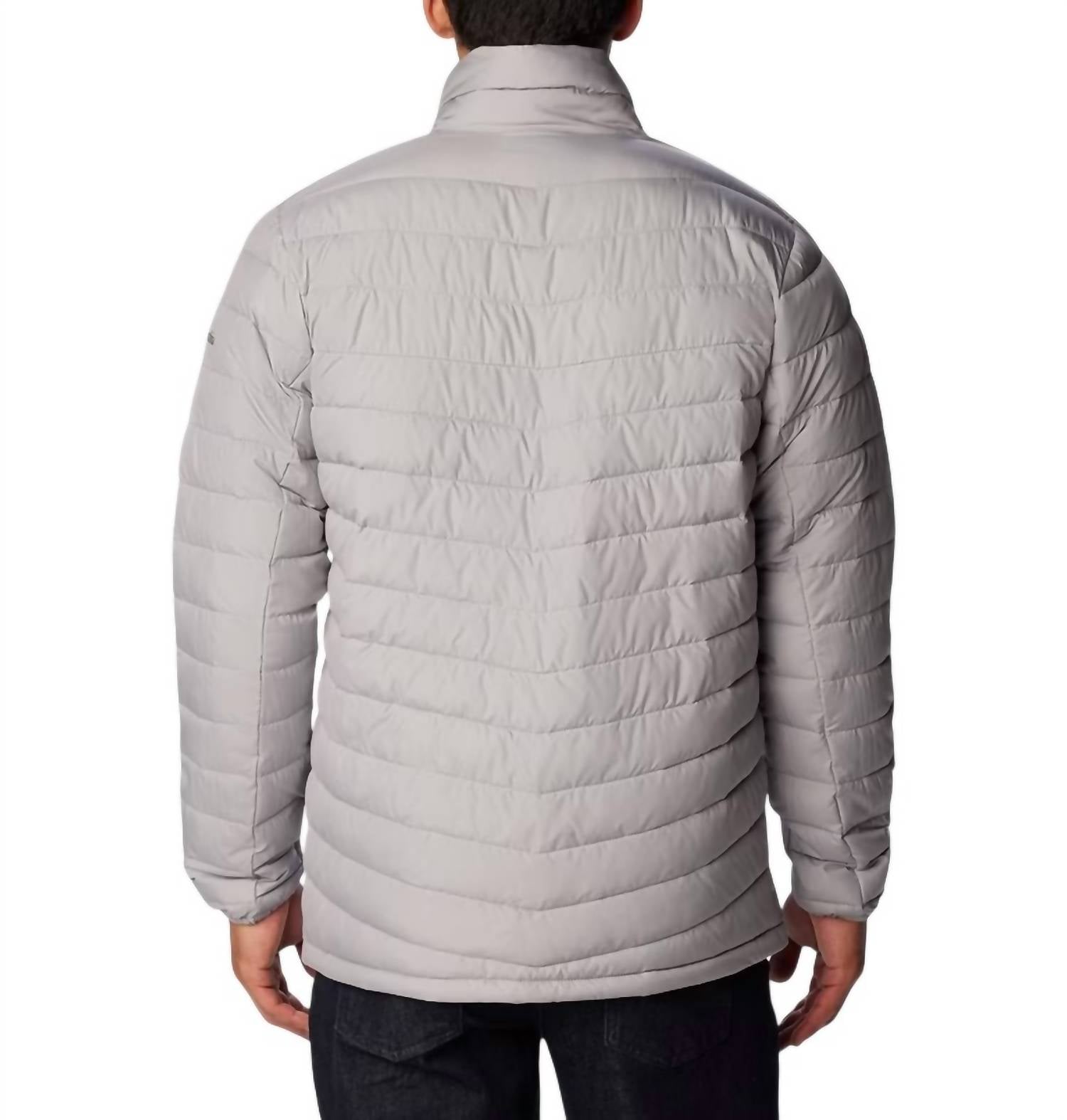Columbia Men’s Slope Edge Insulated Winter Jacket in gray - men's jacket - detail view
