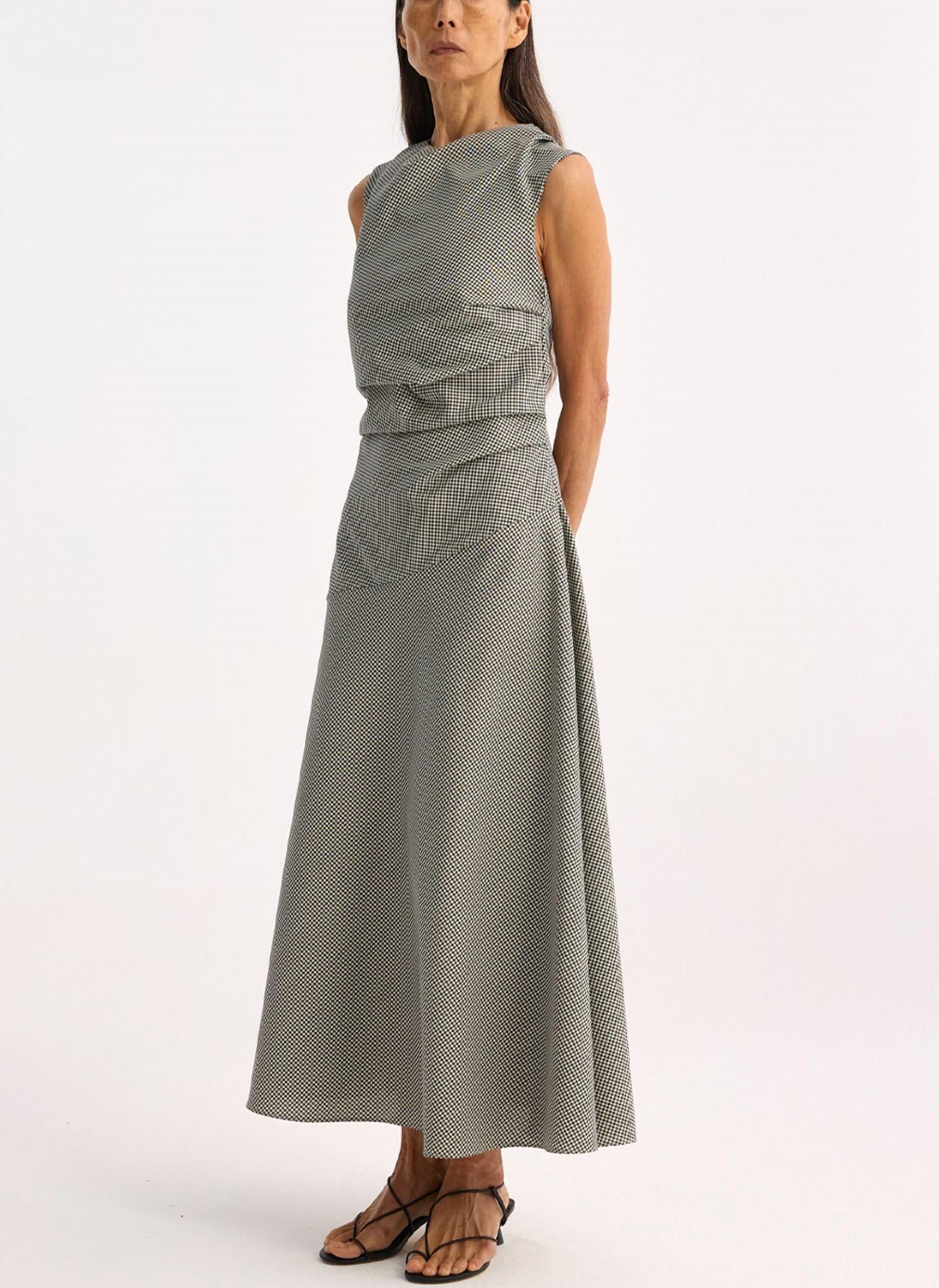 Rohe - Mini Check Cowl Neck Dress