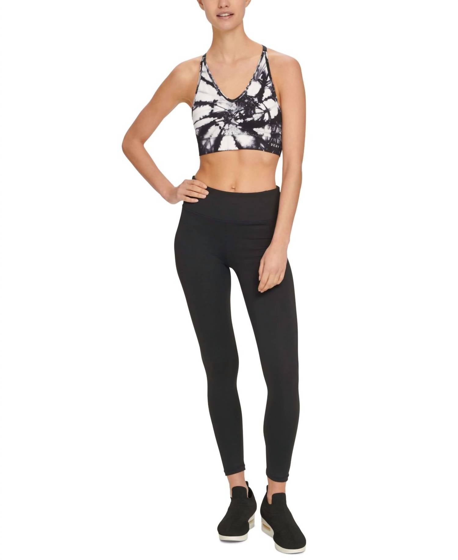 Dkny - Tie-Dyed Perforated-Back Medium-Impact Sports Bra